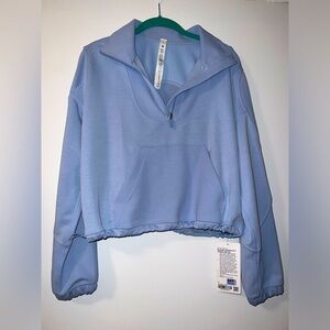 Lululemon Brushed Softstreme
Ribbed Half Zip in Blue Linen